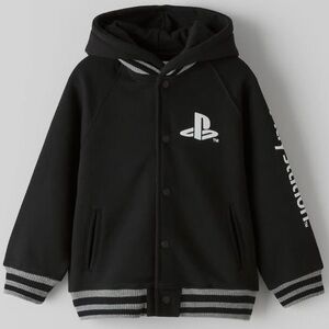 Zara Boys Black Play Station Varsity Hooded Jacket 
Size 10